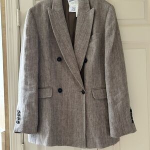 Brunello Cucinelli Beige Double-Breasted Blazer